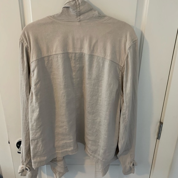 Anthropologie 2X & 3X Cascade Linen/Suede Jacket - Picture 4 of 8